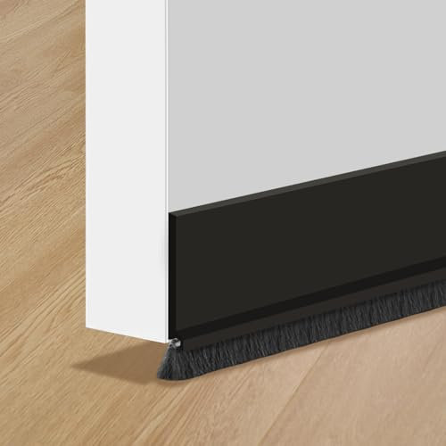 Türbesen, Bürstendichtung Selbstklebend, Türdichtung Schwarz, Türbürstendichtung mit Bürste, Türbürste, Bürstendichtung Tür, Bürstenleiste, Tür Dichtungsband, Zuschneidbar, 100 cm x 5.2 cm