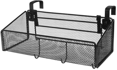 SOLUSTRE Verstellbarer Hängekorb Aus Metall Mit Lüftungsnetz Für Bettseitenregal Mit Abnehmbaren Haken Multifunktionaler Organizer Für Telefon Getränke Bücher Für Zuhause Wg-zimmer Schule u