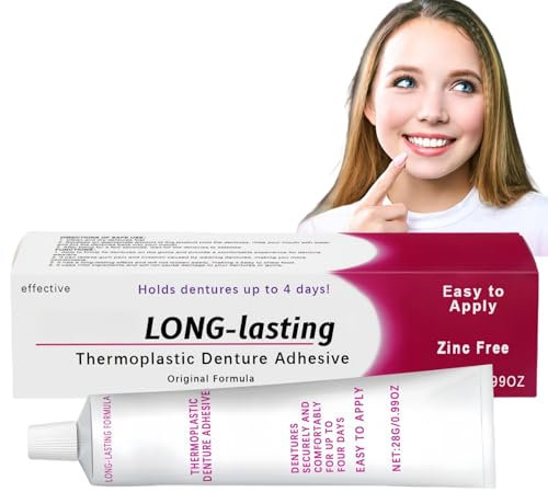 Thermoplastic Denture Adhe/sive,Non-Glue Denture Adhe/sive,Long-Lasting Denture Silicone Reline Kit,Tooth Filling,Denture Fixation Adh/esive,Dental Glue for Teeth,Den/ture Fix/ation Adh/esive