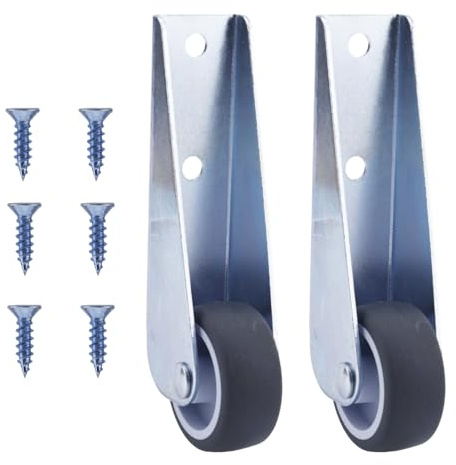 2pcs Gate Wheel Replacement, Iron Rubber Fence Gate Directional Wheel Caster Castor Roller with Stainless Steel Screws Hardware for Fence Cabinet Furniture