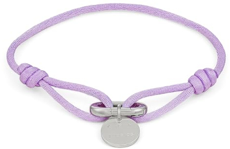 Copenhagen STUDIOS Fabric Link Bracelet - Damenarmband mit geknotetem Stoffband & Karabiner-Charm - Edelstahl poliert - stufenlos verstellbar