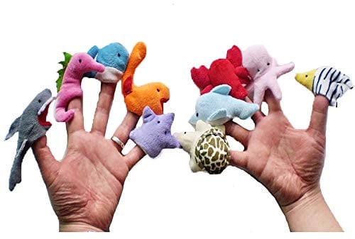 Fingerpuppen, Meerestiere, Fingerpuppen, Plüschspielzeug, 10 Stück, praktisch und ästhetisch