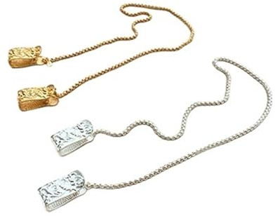 Serviettenhalter Kette mit Clip Anzughalter-Hals-flexibler Servietten-Clip-Gurt for ältere Erwachsene Shine-Clamp-Zubehör für Feiern(2pcs set)