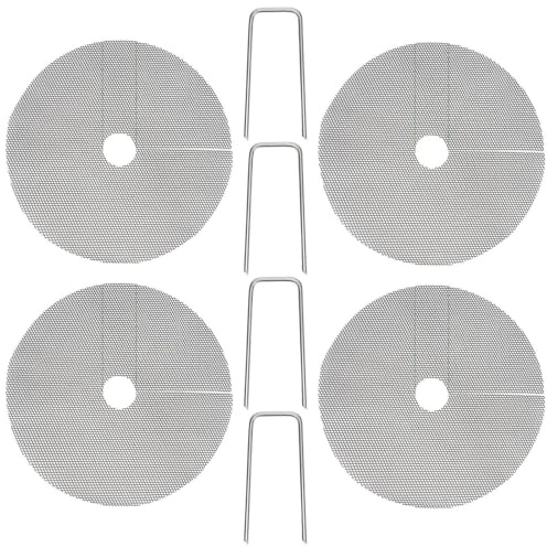 4er Set Blumentopfgitter XXL (40 cm) - Individuell zuschneidbarer Bodenschutz - Effektiver Pflanzenschutz gegen Katzen, Hunde & Kinder - Inkl. 4 Bodennägeln - Robuste Blumentopfabdeckung für Innen &