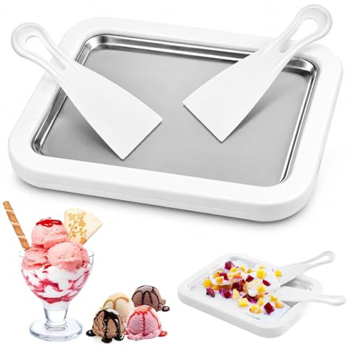 2026 Upgraded Rolled Ice Cream Maker Kit - Ice Rolls Platte zum Roll Eis selber machen, Tragbare DIY Eismaschine für Zuhause, Familie & Partys