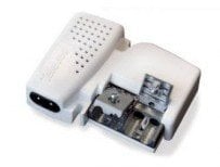 Amplificador de vivienda UHF hasta 20dB + VHF hasta 12dB, 1 entrada, 2 salidas Plug & Play Pikokom Televes 5605 con alimentación de previos 12V, 150mA. ¡Tamaño reducido!