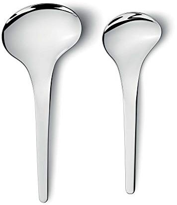 Georg Jensen GJ 116788 Servierlöffel Set aus 2 Stück, Edelstahl, stainless steel, 25,1 x 15,2 x 3,8 cm