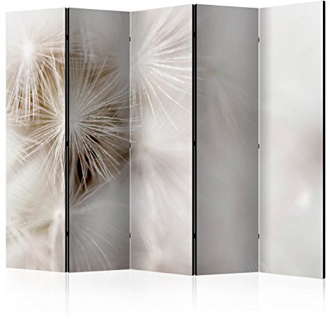 RAUMTEILER/PARAVENT B&D XXL Raumteiler Pusteblume Abstrakt Foto Paravent 225x172 cm beidseitig auf Vlies-Leinwand Bedruckt Trennwand Spanische Wand Sichtschutz Raumtrenner Home Office beige