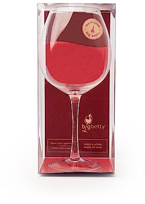 Big Betty Premium Giant Wine Glass - Holds Full 750ml Bottle of Wine, Fun Gift for Wine Lovers, Perfect for Parties, Celebrations & Events - Wine