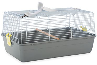 Prevue Pet Products Small Animal Travel Carrier - Hamster, Bird, Parakeet, Gerbil, Rabbit, Ferret, Guinea Pig, & Rat Carrier, Easy Pet Transportation, Travel Bird Cage, Lightweight & Portable - Gray