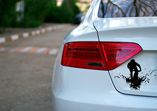 blattwerk-design Kfz-Aufkleber - Mountainbike - Downhill - Fahrrad - Sport (450 mm x 340 mm, M070 Schwarz)