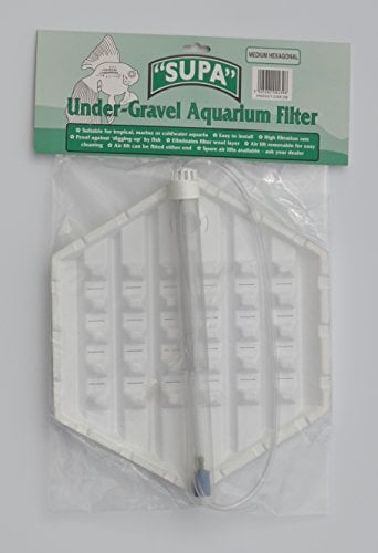 Supa Medium 12.5 x 6.5 Hexagonal Under-Gravel Aquarium Filter, Suitable For Tropical, Marine or Cold Water Aquariums/Fish Tanks, Made In The UK,