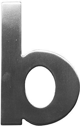 Alpertec 35150131K1 Kleinbuchstabe b Edelstahl satiniert Höhe: 160 mm inkl. Schrauben und Dübeln