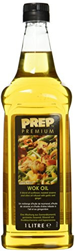 PREP PREMIUM Woköl 1 x 1000 ml PET Wok Öl Für die asiatische Küche Sonnenblumenöl geröstetem Sesam öl, verfeinert mit Knoblauch- & Ingweraromen für Wok Gerichte