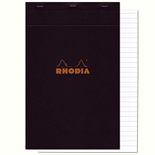 Rhodia 196009C Notizblock N.19 A4+ 80 Blatt liniert mit Rand Schwarz
