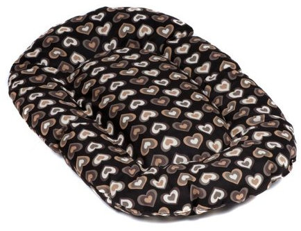 adena Hundekissen oval 80 x 49 cm - Herzen braun