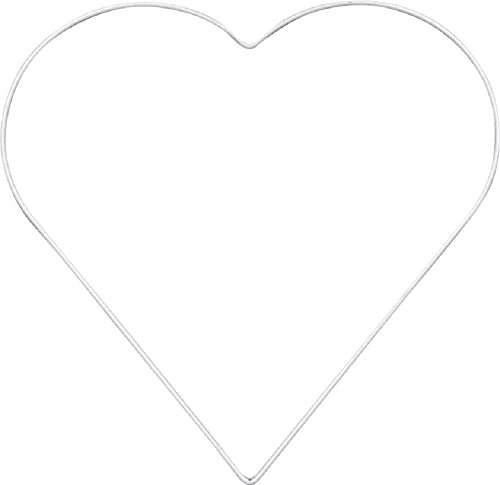 GLOREX 6 1294 402 - Metallrahmen Herz zum Basteln ca. 28 cm, beschichtet in weiß, ideal für Traumfänger, Makramee, Wanddeko und Floristik