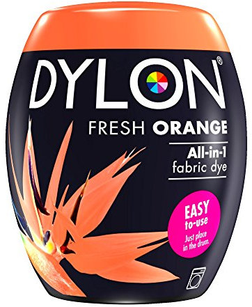Dylon Textilfarbe, für Waschmaschine, 350 g, Salz enthalten,Orange (Fresh Orange) Orange