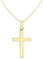 CARISSIMA Women's 9 ct Yellow Gold 15 x 25 mm Cross Pendant on 9 ct Yellow Gold 0.6 mm Soldered Trace Chain Necklace of Length 41 cm/16 Inch
