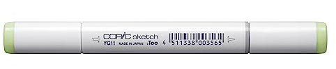 COPIC Sketch Marker Typ YG - 11, Mignonette, professioneller Pinselmarker, mit einer Super-Brush-Spitze und einer Medium-Broad-Spitze