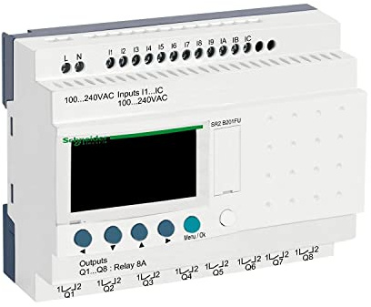 Schneider Electric compact smart relay, Zelio Logic SR2 SR3, 20 IO, 100 to 240V AC, clock, display