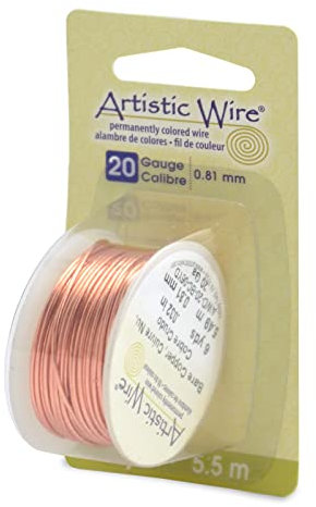 Artistic Wire Bare Copper Craft Wire, 20 Gauge / .81 mm, 6 yd / 5.5 m