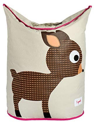 3 Sprouts - Wäschekorb Kinderzimmer - Wäschesack Kinder, Kinder Wäschekorb mit Tiermotiv - Wäschekorb Babyzimmer, Wäschesammler Kinder - Praktisch für Kinderzimmer - Rentier