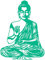 Samunshi® Wandtattoo Buddha Wandsticker 37 x 50cm türkis