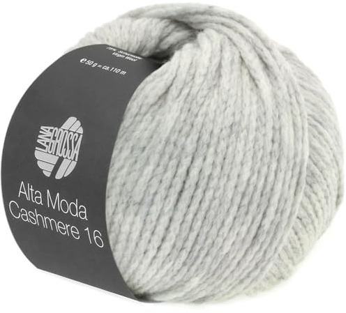 LANA GROSSA Alta Moda Cashmere 16 | Feinste 16 Mikron Merinowolle mit Kaschmiranteil | Handstrickgarn aus 78% Schurwolle (Merino) 12% Kaschmir & 10% Polyamid (Nylon) | 50g zum Stricken | 110m Garn 1