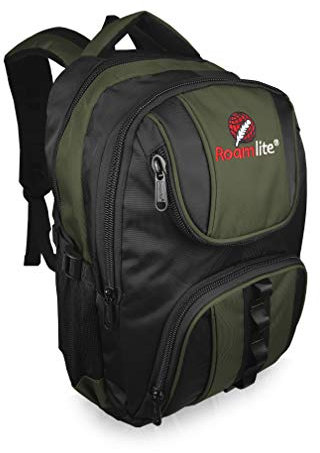 Roamlite Backpack Rucksack - Waterproof Multi Section 6 Pocket Bag - Hand Luggage Approved Size, Nylon 44 cm 25 Litre - RL18KG