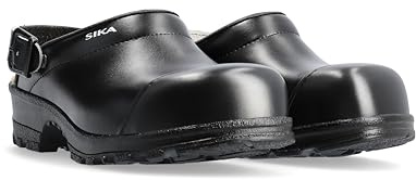 SIKA Unisex-Clogs für medizinisches Pflegepersonal,Sicherheitsschuhe für Küchenpersonal mit Zehenkappe,rutschfeste Clog für Krankenhäuser,leichte Lederschuhe,bequeme Schuhe für das Gastgewerbe(HORECA)