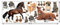 GRAZDesign Wandtattoo Kinderzimmer Tiere Set Pferde Hunde Enten Katzen (150x57cm)