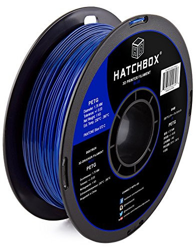 HATCHBOX 1,75 mm blaues PETG-Filament für 3D-Drucker - Spule 1 kg (2,2 lbs.) - Maßgenauigkeit +/- 0,05 mm