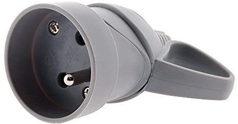 Fiche femelle anneau 1 prise 16A 2P+T - gris - Zenitech