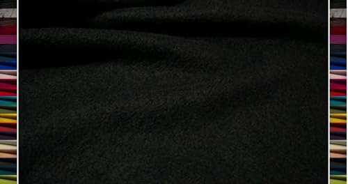 StoffBook SCHWARZ HOCHWERTIG LODEN KOCHWOLLE 100% SCHURWOLLE STRICKLODEN WOLLSTOFF WOLLWALK, B446