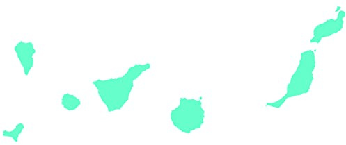 Samunshi® Kanarische Inseln Aufkleber Insel Kanaren Teneriffa La Palma Lanzarote Fuerteventura in 7 Größen und 25 Farben (15x5,9cm Mint)