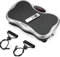 Gymtek Vibrationsplatte, Vibrotrainer - bis 180kg - 5 Ausbildungsprogramme, 99 Stufen - 2 Expanderbänder - Bluetooth, Fern
