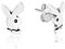 DTPsilver® KLEINE Ohrringe 925 Sterling Silber - Playboy Häschen Hase Ohrstecker - Messung 7 x 9 mm