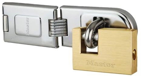Master Lock 606720EURD Set Composto Chiusura a Scatto per Porta e Lucchetto Rettangolare a Chiave