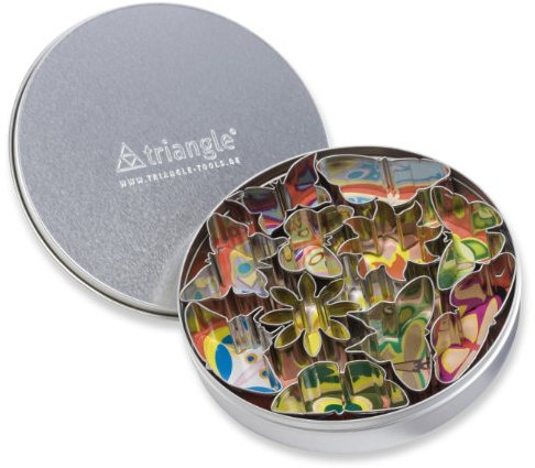 triangle 90 832 11 08 Ausstecher Set Schmetterlinge und Blumen, 11-teilig Edelstahl für Gemüse Käse Fondant