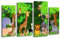 wandmotiv24 Leinwandbild Animals LW66 Wandbild, Bild auf Leinwand, 4 Teile, 180x100cm, Kunstdruck Canvas, XXL Bilder, Keilrahmenbild, fertig aufgespannt, Bild, Holzrahmen, Dschungel, Kinder, Tiere,