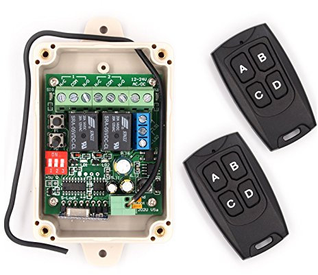 Solidremote 12 – 24 V wireless RF telecomando relè interruttore trasmettitore a canali con 2 ricevitore/scheda di 433 MHz Rolling code