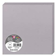 Clairefontaine 21132C Packung (mit 25 Doppelkarten Pollen, Gefaltet, 160 x 160mm) 210g, koalagrau
