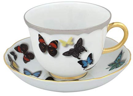 VISTA ALEGRE - Taza de té con Plato Butterfly Parade