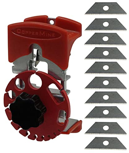 CopperMine Handheld Copper Wire Stripper Tool – Manual Compact Cable Stripping Device with 25 Replacement Blades – Portable for Scrap Copper Recovery On-The-Go
