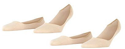 ESPRIT Cotton Invisible Multipack W In algodón invisibles lisos 2 pares, Calcetines pinkies Mujer, Beis Cream 4011, 39-42
