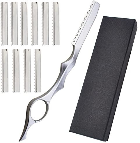 Hairstyling-Rasierer aus Edelstahl, lackiert, Ausdünnungs-Rasiermesser, für Federschnitte, professionelles Design