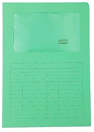 Blasetti Porte-documents avec fenêtre - SINTEX Jaune classeur de documents pour bureau, format A4, lot de 50 pièces, papier coloré 120 g, ouvert sur deux côtés