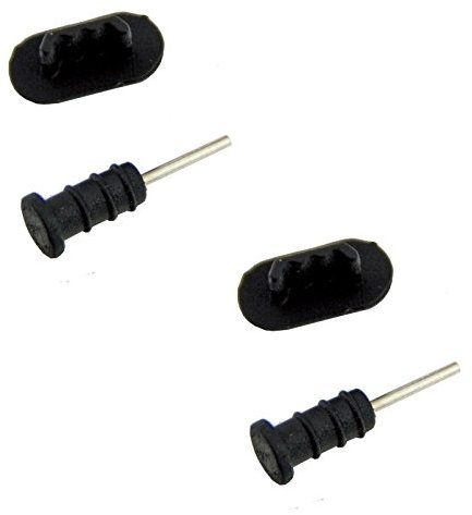 NOVAGO Set de 4 Bouchons Anti poussière Compatible avec iPhone 6, iPhone 5 iPad 4 Rétina Mini iPad,ipad Air, Nouvel iPad (Noir)