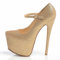 Core Collection Womens Ladies Mary Jane Stiletto HIGH Heel Party Platform Ankle Strap Shoes Size 3-8 Gold Glitter